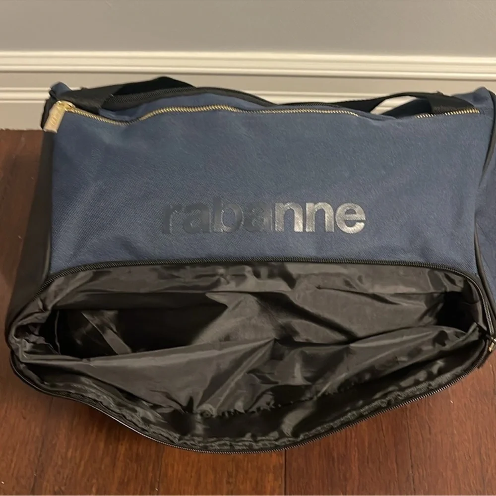 PACO RABANNE Men's Blue and Black Duffel Bag